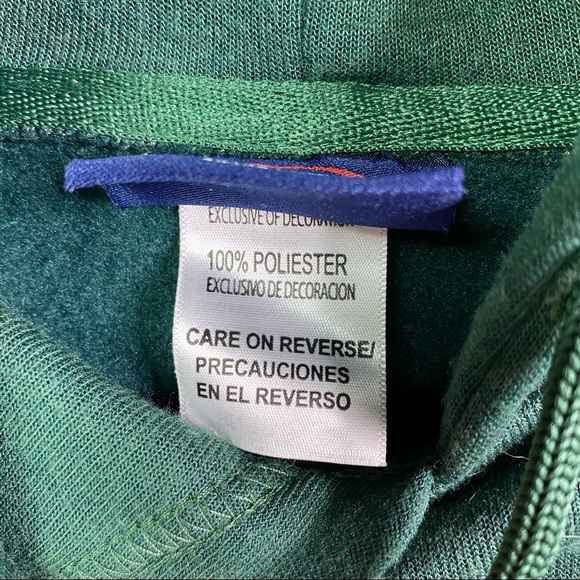 Vintage Y2K Baylor Bears Collegiate Hoodie Sweater Medium Green Yellow - Picture 8 of 9